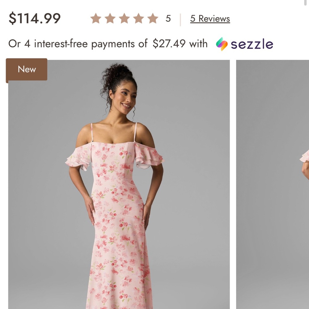 Roisin dress in peachy blossom breeze maxi NWOT detachable straps